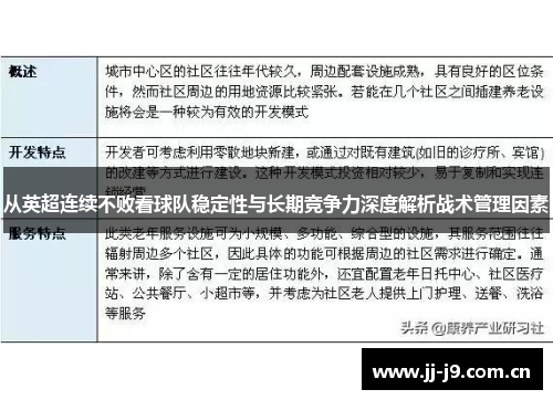 从英超连续不败看球队稳定性与长期竞争力深度解析战术管理因素 从英超连续不败看球队稳定性与长期竞争力深度解析战术管理因素